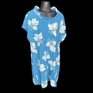 Sig Zane Short Dress Rolled Collar Rayon Linen Blend Medium